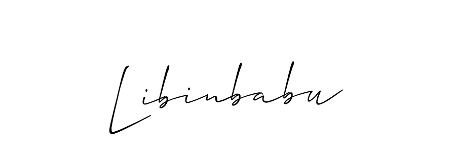 Create a beautiful signature design for name Libinbabu. With this signature (Allison_Script) fonts, you can make a handwritten signature for free. Libinbabu signature style 2 images and pictures png