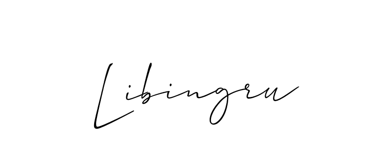 Design your own signature with our free online signature maker. With this signature software, you can create a handwritten (Allison_Script) signature for name Libingru. Libingru signature style 2 images and pictures png