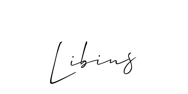 Use a signature maker to create a handwritten signature online. With this signature software, you can design (Allison_Script) your own signature for name Libins. Libins signature style 2 images and pictures png