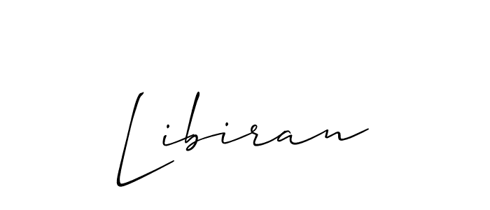 if you are searching for the best signature style for your name Libiran. so please give up your signature search. here we have designed multiple signature styles  using Allison_Script. Libiran signature style 2 images and pictures png