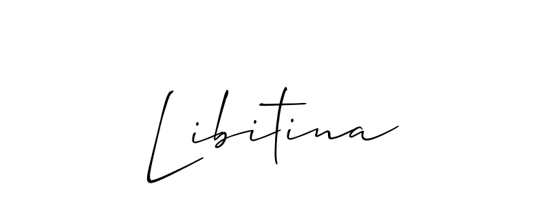 How to make Libitina name signature. Use Allison_Script style for creating short signs online. This is the latest handwritten sign. Libitina signature style 2 images and pictures png