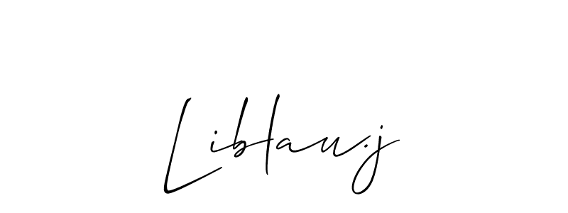 Design your own signature with our free online signature maker. With this signature software, you can create a handwritten (Allison_Script) signature for name Liblau.j. Liblau.j signature style 2 images and pictures png