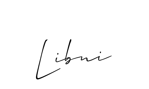Also we have Libni name is the best signature style. Create professional handwritten signature collection using Allison_Script autograph style. Libni signature style 2 images and pictures png