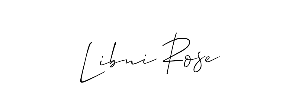 Allison_Script is a professional signature style that is perfect for those who want to add a touch of class to their signature. It is also a great choice for those who want to make their signature more unique. Get Libni Rose name to fancy signature for free. Libni Rose signature style 2 images and pictures png