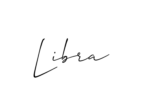 Use a signature maker to create a handwritten signature online. With this signature software, you can design (Allison_Script) your own signature for name Libra. Libra signature style 2 images and pictures png