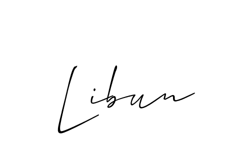 Also we have Libun name is the best signature style. Create professional handwritten signature collection using Allison_Script autograph style. Libun signature style 2 images and pictures png