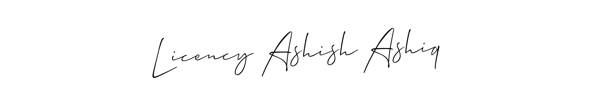 Design your own signature with our free online signature maker. With this signature software, you can create a handwritten (Allison_Script) signature for name Licency Ashish Ashiq. Licency Ashish Ashiq signature style 2 images and pictures png