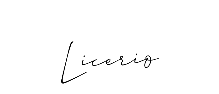 Design your own signature with our free online signature maker. With this signature software, you can create a handwritten (Allison_Script) signature for name Licerio. Licerio signature style 2 images and pictures png