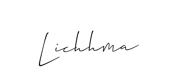 How to make Lichhma name signature. Use Allison_Script style for creating short signs online. This is the latest handwritten sign. Lichhma signature style 2 images and pictures png