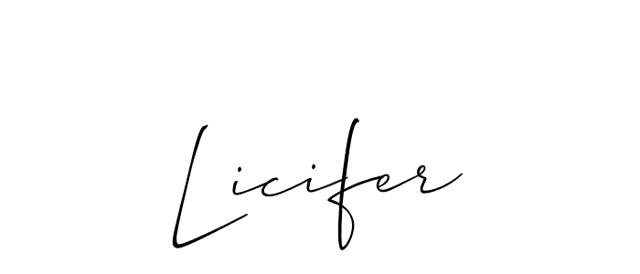 Allison_Script is a professional signature style that is perfect for those who want to add a touch of class to their signature. It is also a great choice for those who want to make their signature more unique. Get Licifer name to fancy signature for free. Licifer signature style 2 images and pictures png