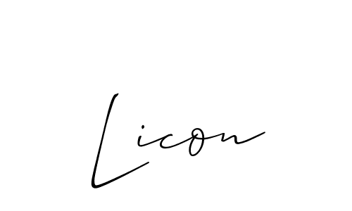You should practise on your own different ways (Allison_Script) to write your name (Licon) in signature. don't let someone else do it for you. Licon signature style 2 images and pictures png