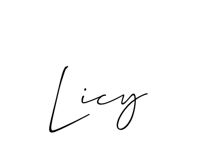 How to Draw Licy signature style? Allison_Script is a latest design signature styles for name Licy. Licy signature style 2 images and pictures png