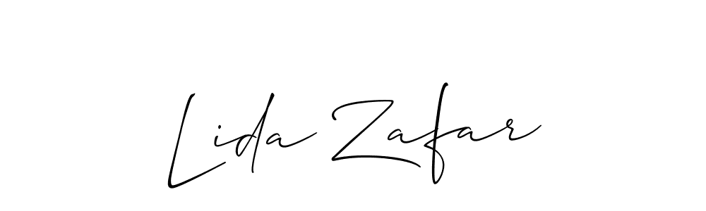 It looks lik you need a new signature style for name Lida Zafar. Design unique handwritten (Allison_Script) signature with our free signature maker in just a few clicks. Lida Zafar signature style 2 images and pictures png