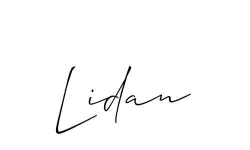 Use a signature maker to create a handwritten signature online. With this signature software, you can design (Allison_Script) your own signature for name Lidan. Lidan signature style 2 images and pictures png