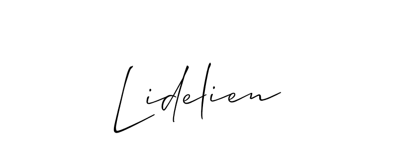 if you are searching for the best signature style for your name Lidelien. so please give up your signature search. here we have designed multiple signature styles  using Allison_Script. Lidelien signature style 2 images and pictures png