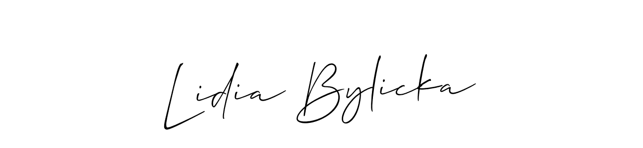 if you are searching for the best signature style for your name Lidia Bylicka. so please give up your signature search. here we have designed multiple signature styles  using Allison_Script. Lidia Bylicka signature style 2 images and pictures png