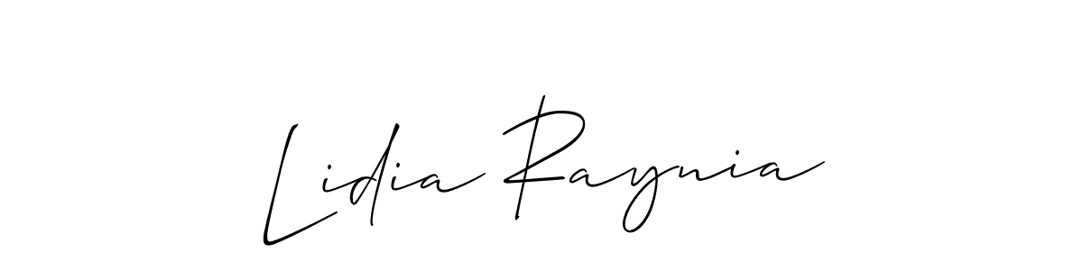 Make a beautiful signature design for name Lidia Raynia. With this signature (Allison_Script) style, you can create a handwritten signature for free. Lidia Raynia signature style 2 images and pictures png