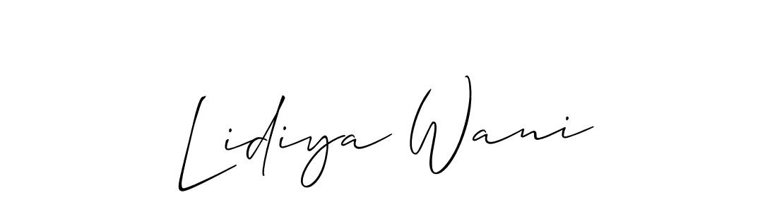 Also You can easily find your signature by using the search form. We will create Lidiya Wani name handwritten signature images for you free of cost using Allison_Script sign style. Lidiya Wani signature style 2 images and pictures png