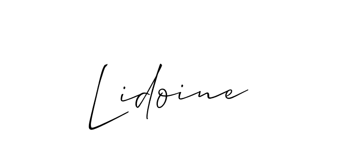 Use a signature maker to create a handwritten signature online. With this signature software, you can design (Allison_Script) your own signature for name Lidoine. Lidoine signature style 2 images and pictures png