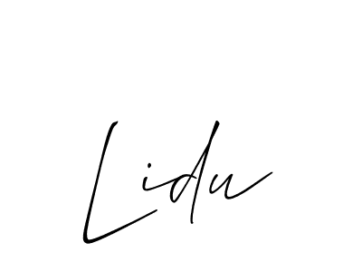 Lidu stylish signature style. Best Handwritten Sign (Allison_Script) for my name. Handwritten Signature Collection Ideas for my name Lidu. Lidu signature style 2 images and pictures png