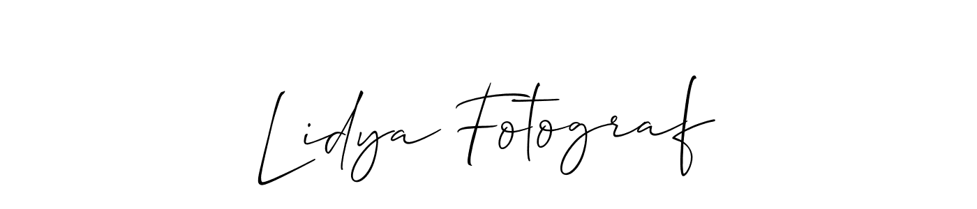 Create a beautiful signature design for name Lidya Fotograf. With this signature (Allison_Script) fonts, you can make a handwritten signature for free. Lidya Fotograf signature style 2 images and pictures png