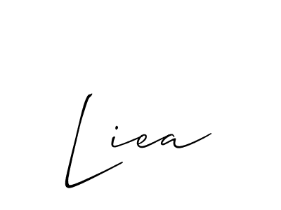 Use a signature maker to create a handwritten signature online. With this signature software, you can design (Allison_Script) your own signature for name Liea. Liea signature style 2 images and pictures png