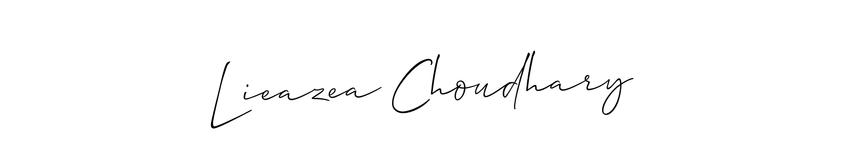 Make a beautiful signature design for name Lieazea Choudhary. With this signature (Allison_Script) style, you can create a handwritten signature for free. Lieazea Choudhary signature style 2 images and pictures png