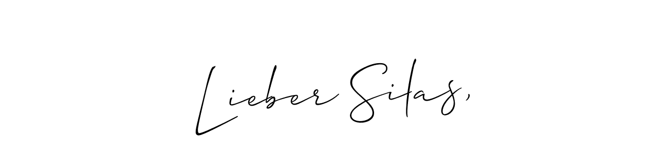 Design your own signature with our free online signature maker. With this signature software, you can create a handwritten (Allison_Script) signature for name Lieber Silas,. Lieber Silas, signature style 2 images and pictures png