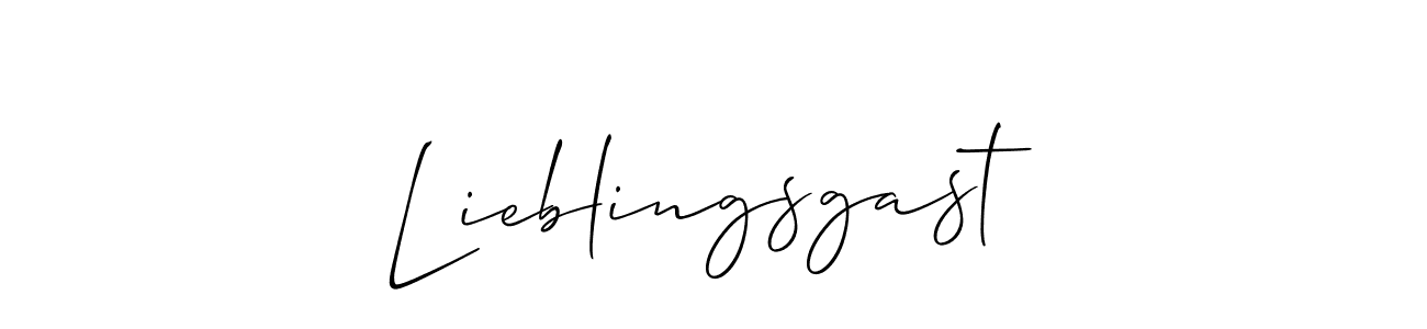 How to Draw Lieblingsgast signature style? Allison_Script is a latest design signature styles for name Lieblingsgast. Lieblingsgast signature style 2 images and pictures png