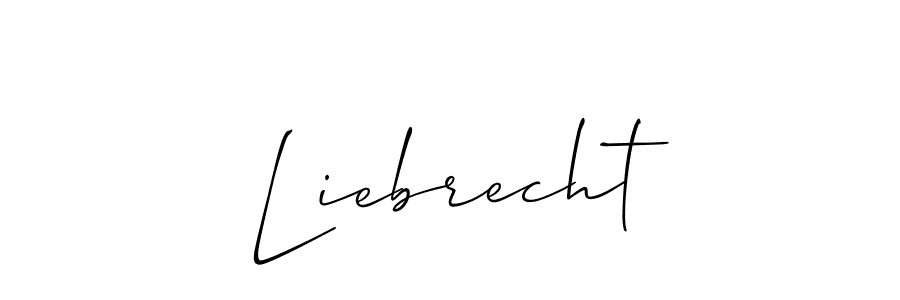 if you are searching for the best signature style for your name Liebrecht. so please give up your signature search. here we have designed multiple signature styles  using Allison_Script. Liebrecht signature style 2 images and pictures png