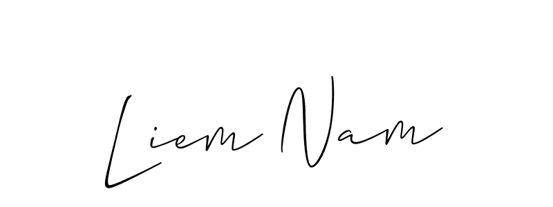 Make a short Liem Nam signature style. Manage your documents anywhere anytime using Allison_Script. Create and add eSignatures, submit forms, share and send files easily. Liem Nam signature style 2 images and pictures png