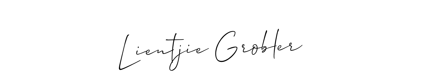 Lientjie Grobler stylish signature style. Best Handwritten Sign (Allison_Script) for my name. Handwritten Signature Collection Ideas for my name Lientjie Grobler. Lientjie Grobler signature style 2 images and pictures png