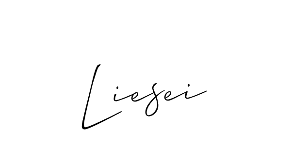 Design your own signature with our free online signature maker. With this signature software, you can create a handwritten (Allison_Script) signature for name Liesei. Liesei signature style 2 images and pictures png