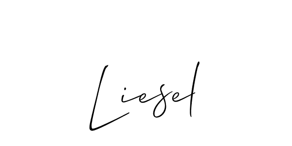 The best way (Allison_Script) to make a short signature is to pick only two or three words in your name. The name Liesel include a total of six letters. For converting this name. Liesel signature style 2 images and pictures png
