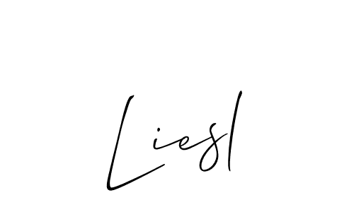 Create a beautiful signature design for name Liesl. With this signature (Allison_Script) fonts, you can make a handwritten signature for free. Liesl signature style 2 images and pictures png