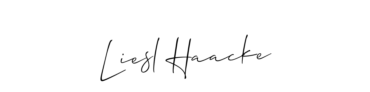 How to make Liesl Haacke name signature. Use Allison_Script style for creating short signs online. This is the latest handwritten sign. Liesl Haacke signature style 2 images and pictures png