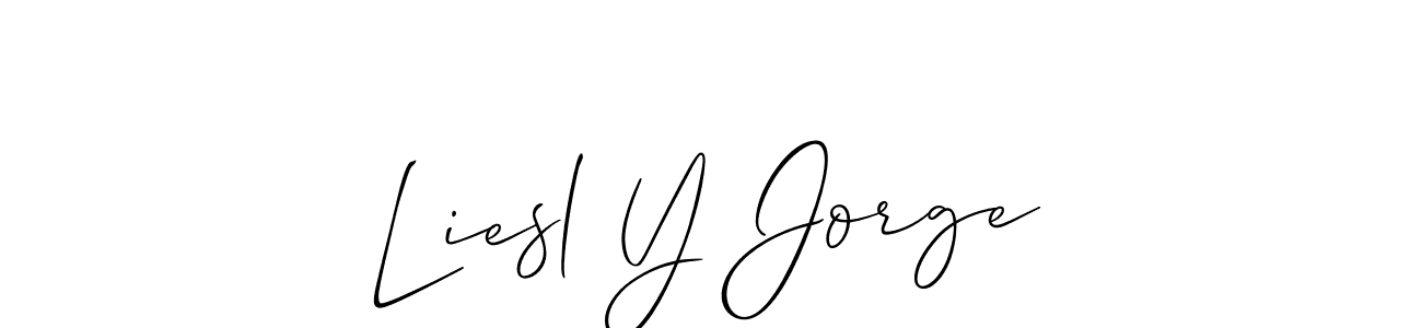 Also we have Liesl Y Jorge name is the best signature style. Create professional handwritten signature collection using Allison_Script autograph style. Liesl Y Jorge signature style 2 images and pictures png
