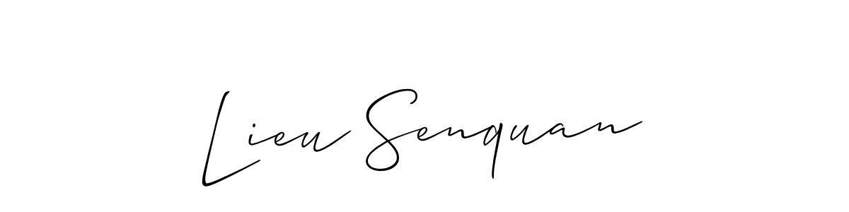 How to Draw Lieu Senquan signature style? Allison_Script is a latest design signature styles for name Lieu Senquan. Lieu Senquan signature style 2 images and pictures png