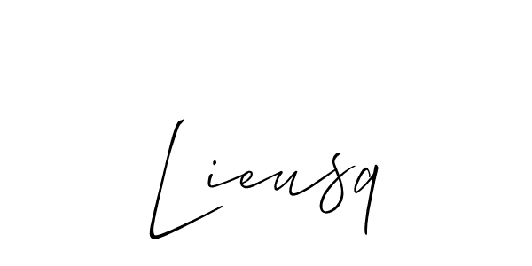 How to make Lieusq name signature. Use Allison_Script style for creating short signs online. This is the latest handwritten sign. Lieusq signature style 2 images and pictures png