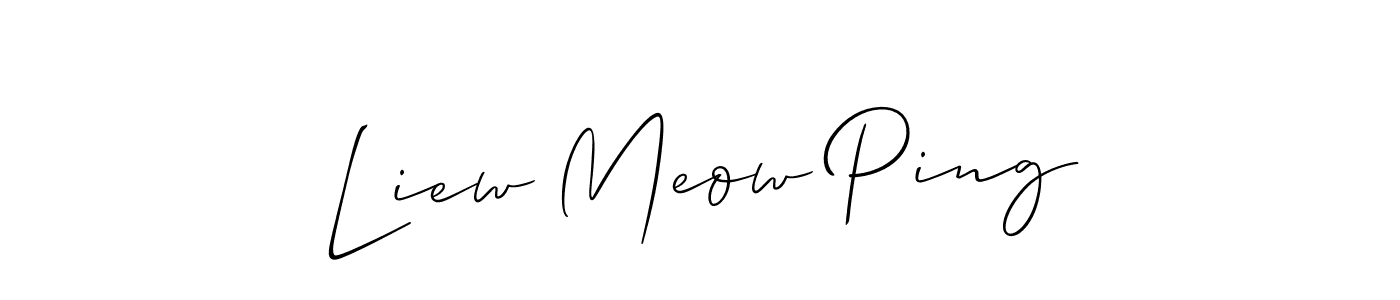Also we have Liew Meow Ping name is the best signature style. Create professional handwritten signature collection using Allison_Script autograph style. Liew Meow Ping signature style 2 images and pictures png