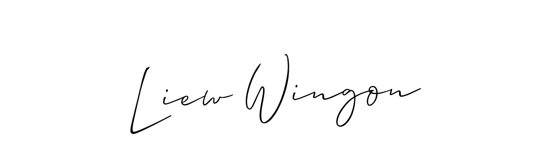 Make a beautiful signature design for name Liew Wingon. With this signature (Allison_Script) style, you can create a handwritten signature for free. Liew Wingon signature style 2 images and pictures png