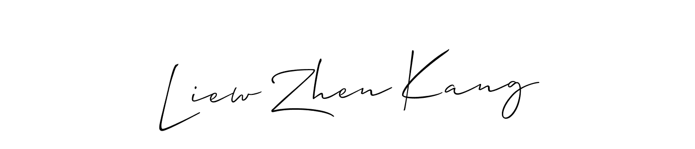 How to make Liew Zhen Kang signature? Allison_Script is a professional autograph style. Create handwritten signature for Liew Zhen Kang name. Liew Zhen Kang signature style 2 images and pictures png