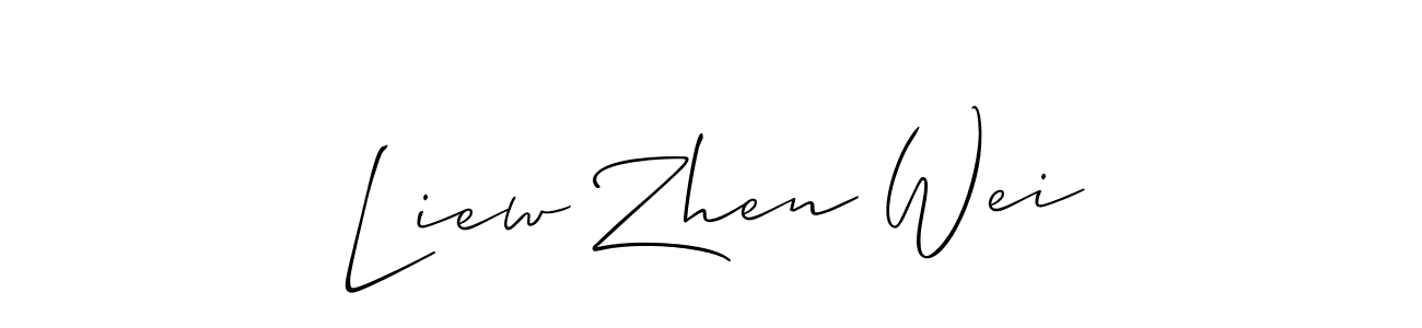 Also we have Liew Zhen Wei name is the best signature style. Create professional handwritten signature collection using Allison_Script autograph style. Liew Zhen Wei signature style 2 images and pictures png