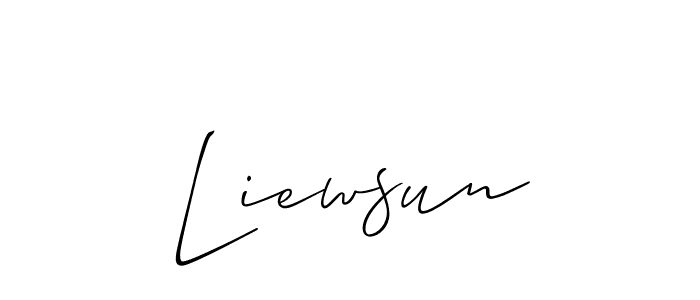 It looks lik you need a new signature style for name Liewsun. Design unique handwritten (Allison_Script) signature with our free signature maker in just a few clicks. Liewsun signature style 2 images and pictures png