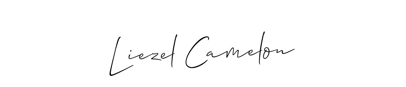 Similarly Allison_Script is the best handwritten signature design. Signature creator online .You can use it as an online autograph creator for name Liezel Camelon. Liezel Camelon signature style 2 images and pictures png