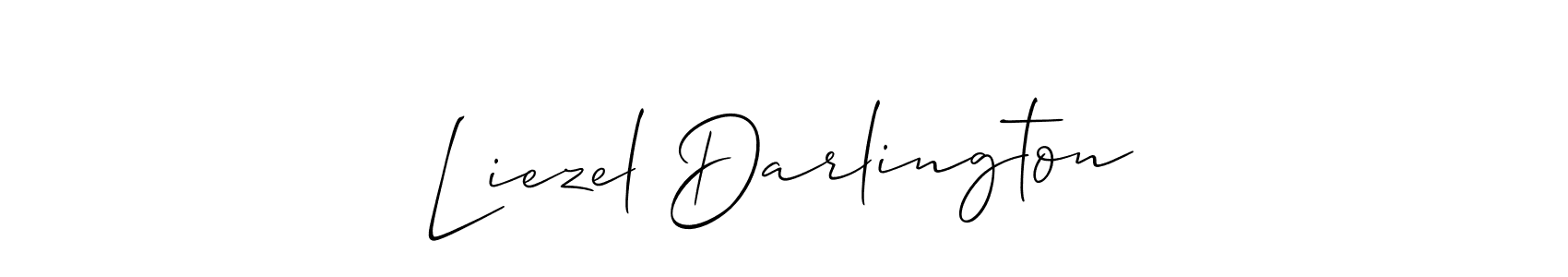 Create a beautiful signature design for name Liezel Darlington. With this signature (Allison_Script) fonts, you can make a handwritten signature for free. Liezel Darlington signature style 2 images and pictures png
