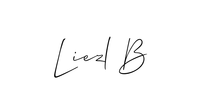 Make a short Liezl B signature style. Manage your documents anywhere anytime using Allison_Script. Create and add eSignatures, submit forms, share and send files easily. Liezl B signature style 2 images and pictures png