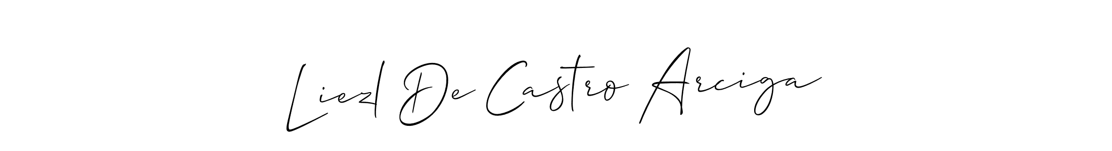 if you are searching for the best signature style for your name Liezl De Castro Arciga. so please give up your signature search. here we have designed multiple signature styles  using Allison_Script. Liezl De Castro Arciga signature style 2 images and pictures png