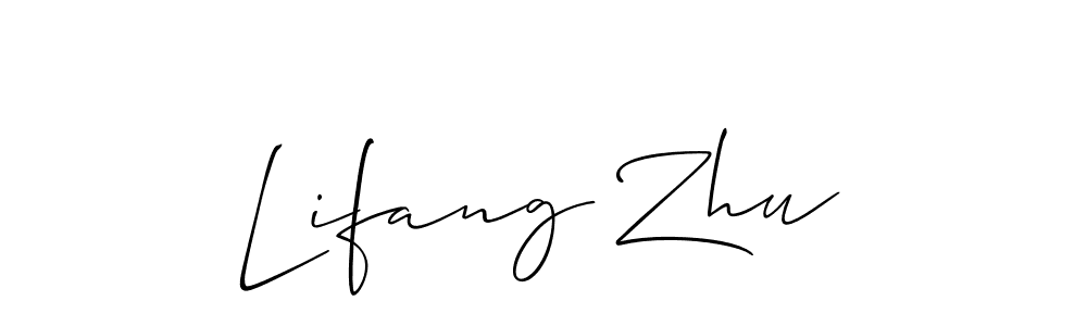 Also we have Lifang Zhu name is the best signature style. Create professional handwritten signature collection using Allison_Script autograph style. Lifang Zhu signature style 2 images and pictures png