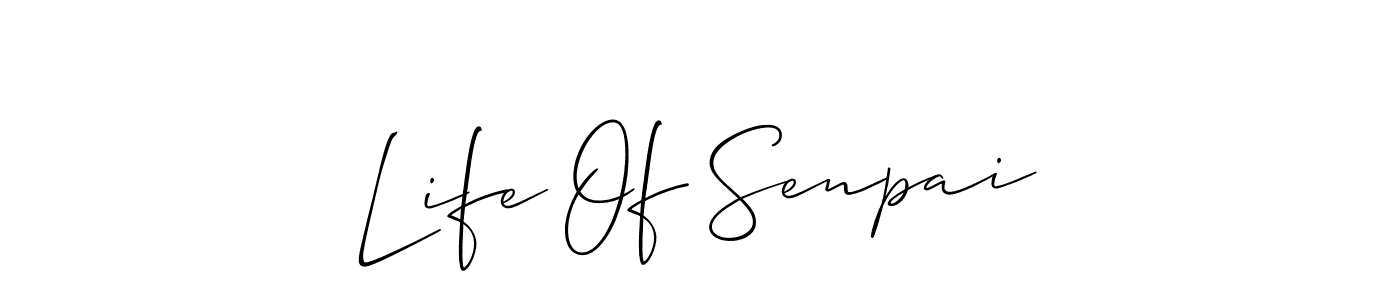 if you are searching for the best signature style for your name Life Of Senpai. so please give up your signature search. here we have designed multiple signature styles  using Allison_Script. Life Of Senpai signature style 2 images and pictures png